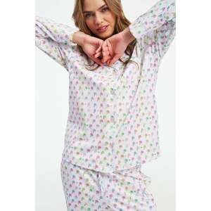 Roller Rabbit Palm Dreams Long Sleeve Polo Pajamas Size SPINK / S